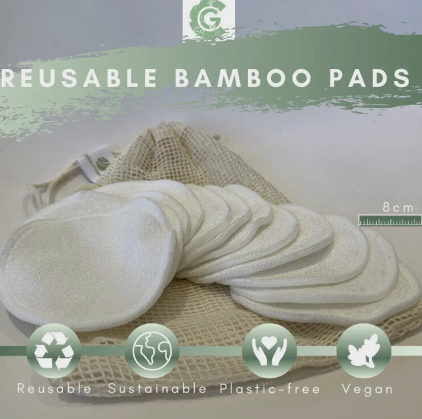 12 Reusable Bamboo Makeup Remover Pads + Bag