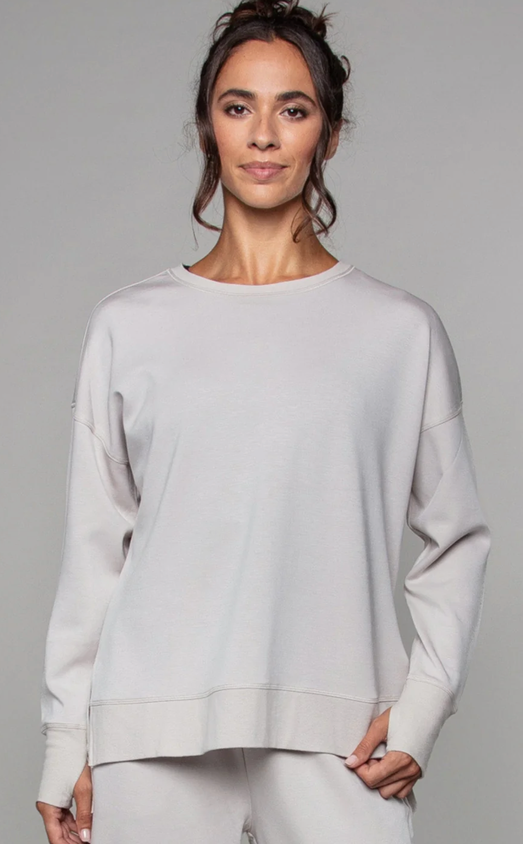 Supersoft Longline Sweatshirt (Oat)