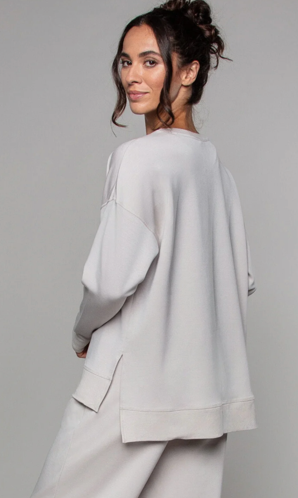 Supersoft Longline Sweatshirt (Oat)